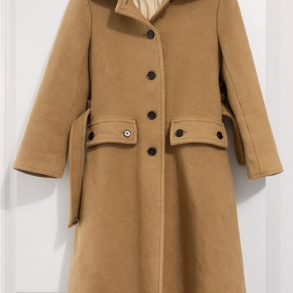 Chloe Camel Tan Wool Pea Coat